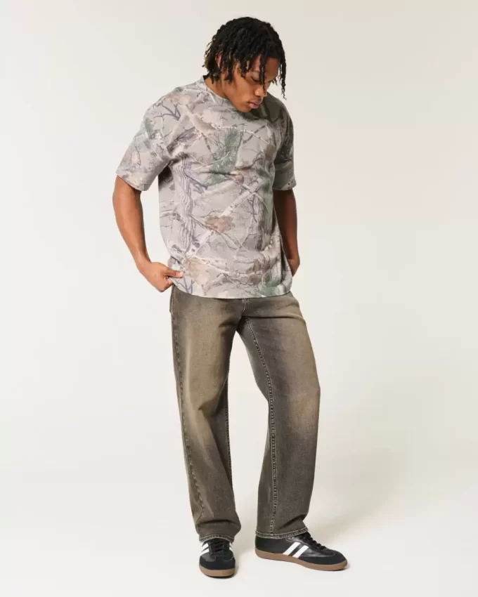 Boxy Heavyweight Camo Crew T-paita