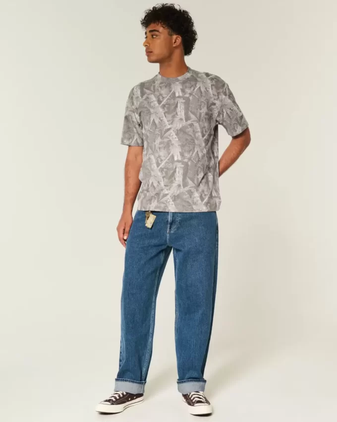 Boxy Heavyweight Camo Crew T-paita