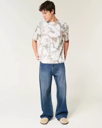 Boxy Heavyweight Camo Crew T-paita