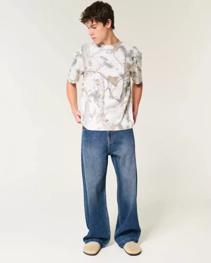 Boxy Heavyweight Camo Crew T-paita