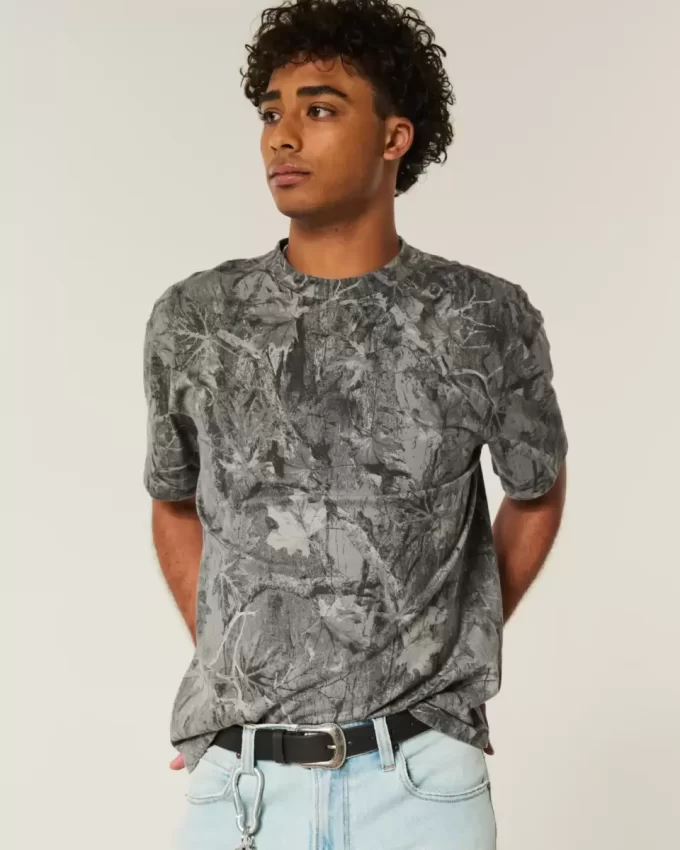 Boxy Heavyweight Camo Crew T-paita