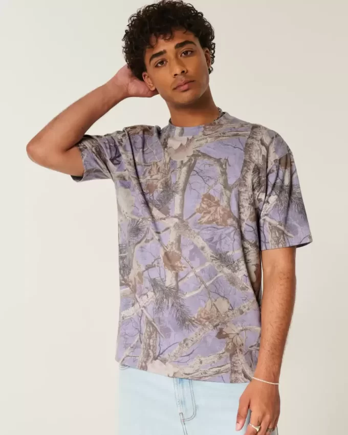 Boxy Heavyweight Camo Crew T-paita