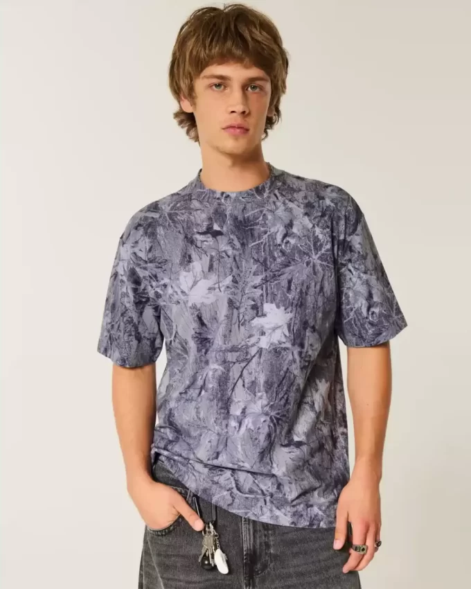 Boxy Heavyweight Camo Crew T-paita