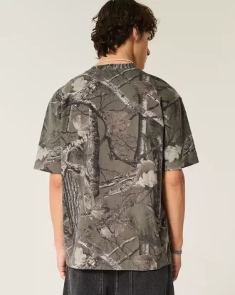 Boxy Heavyweight Camo Crew T-paita