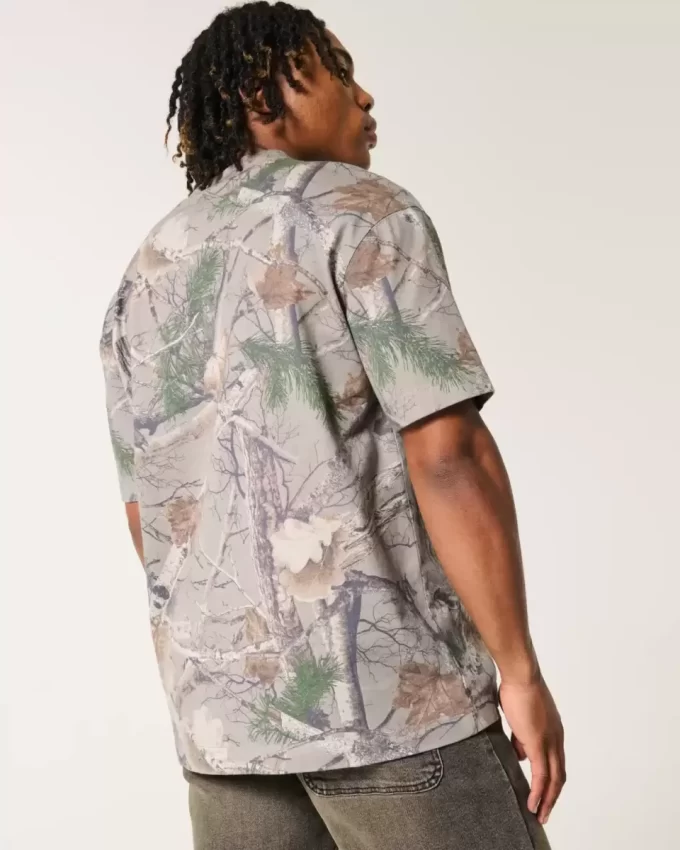 Boxy Heavyweight Camo Crew T-paita