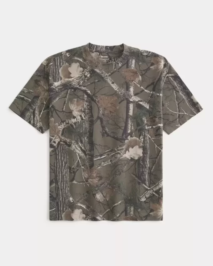 Boxy Heavyweight Camo Crew T-paita