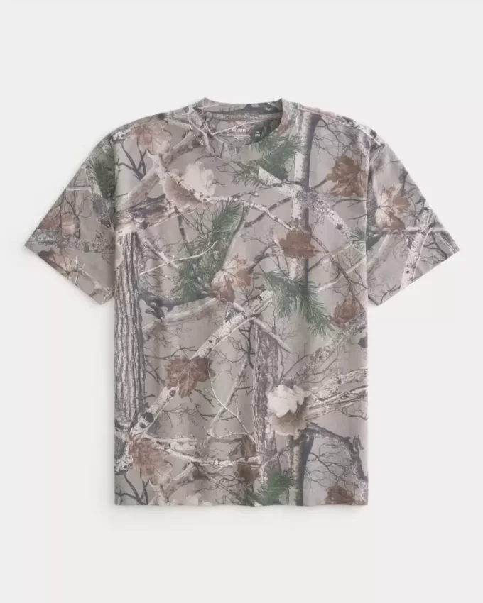 Boxy Heavyweight Camo Crew T-paita
