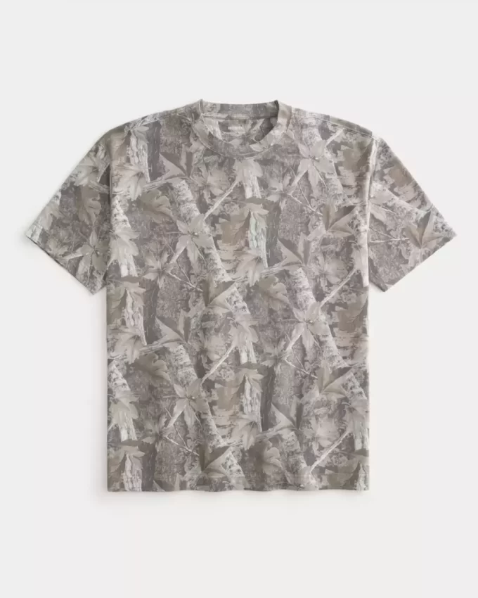 Boxy Heavyweight Camo Crew T-paita