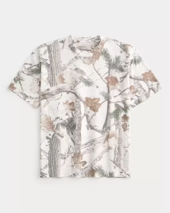 Boxy Heavyweight Camo Crew T-paita