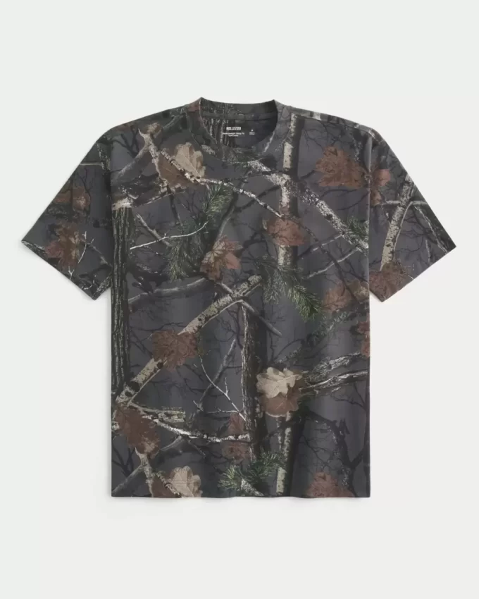 Boxy Heavyweight Camo Crew T-paita