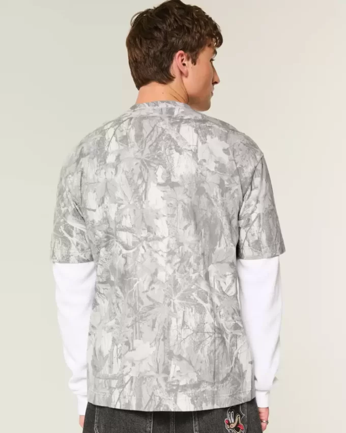 Boxy Heavyweight Camo Crew T-paita
