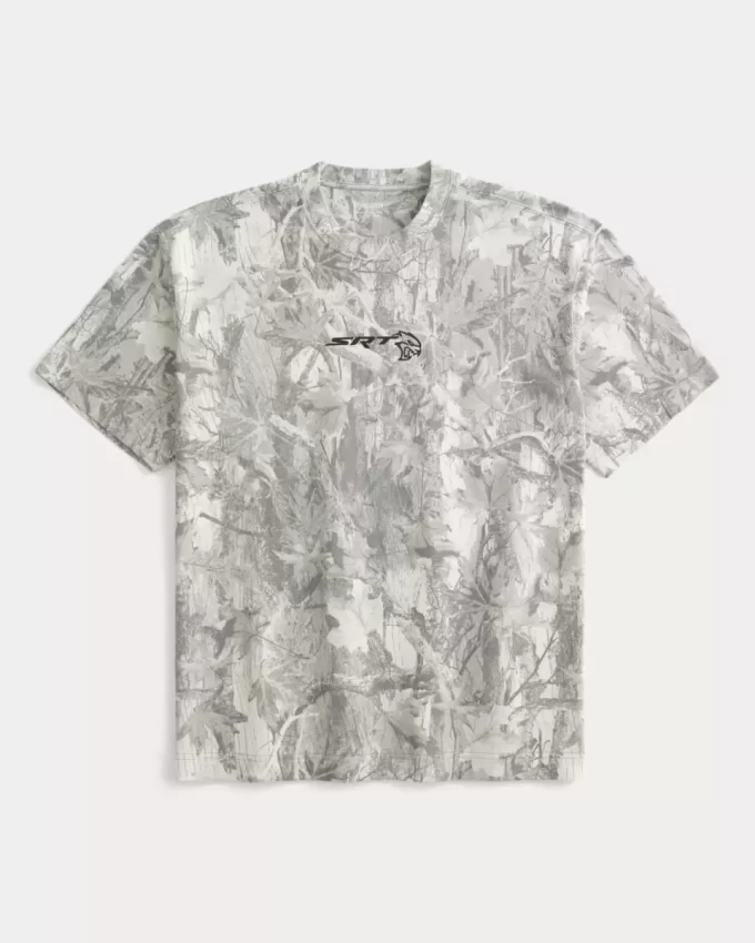 Boxy Heavyweight Camo Dodge Challenger SRT Graphic T-paita Boxy Heavyweight Camo Dodge Challenger SRT Graphic T-paita