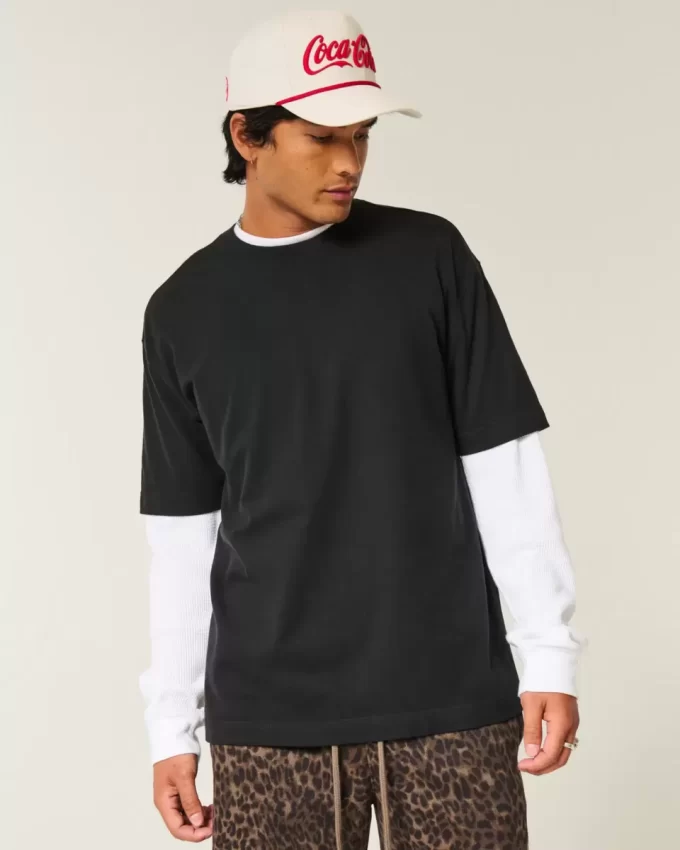 Boxy Heavyweight Cotton Crew T-paita