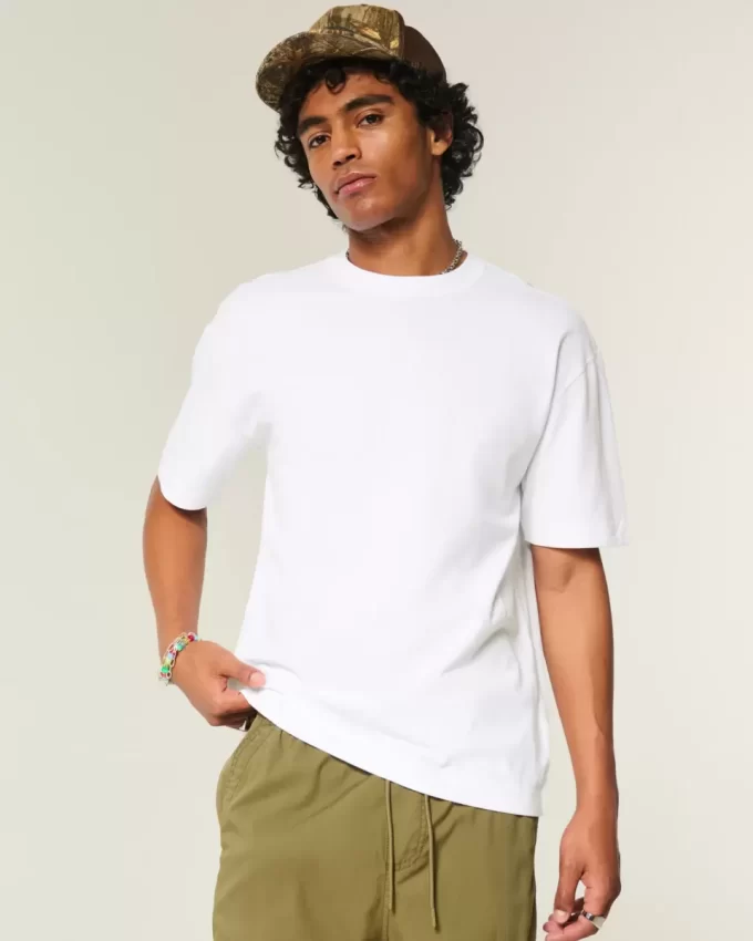 Boxy Heavyweight Cotton Crew T-paita