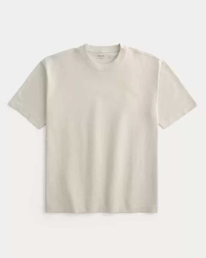 Boxy Heavyweight Cotton Crew T-paita