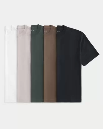 Boxy Heavyweight Cotton Crew T-paita 5 kpl