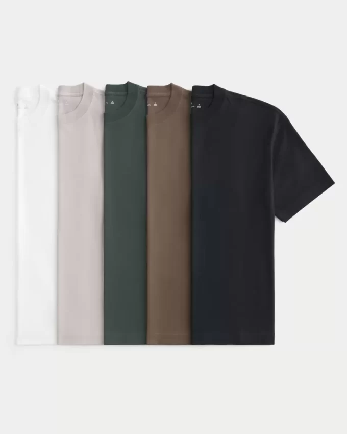 Boxy Heavyweight Cotton Crew T-paita 5 kpl