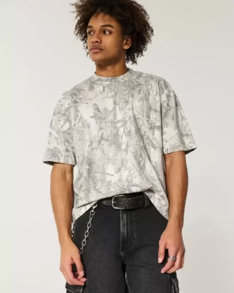 Boxy Heavyweight Crop Camo Crew T-paita Boxy Heavyweight Crop Camo Crew T-paita