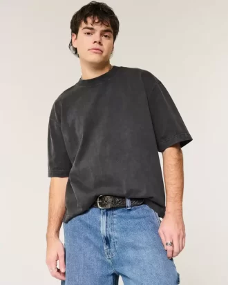 Boxy Heavyweight Crop Crew T-paita