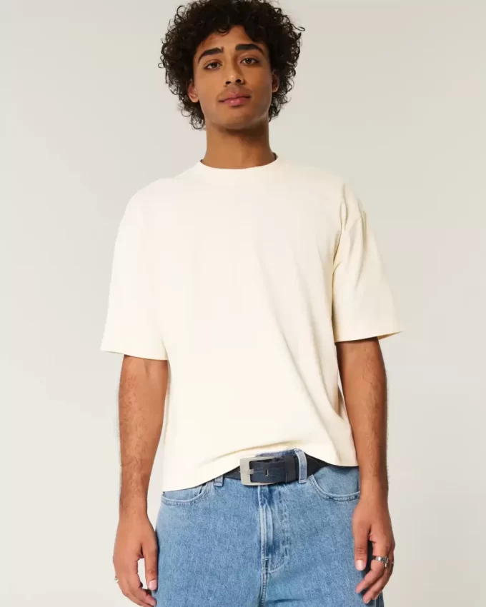 Boxy Heavyweight Crop Crew T-paita