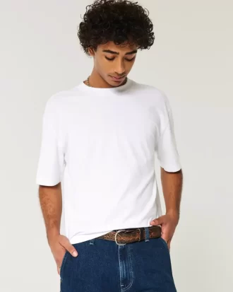 Boxy Heavyweight Crop Crew T-paita