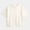 Boxy Heavyweight Crop Crew T-paita