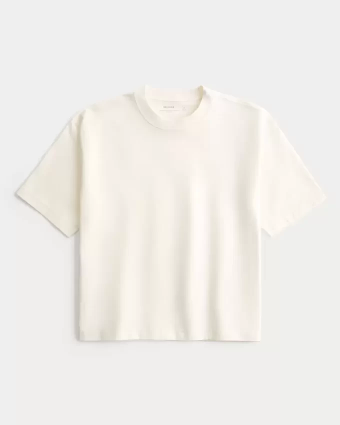 Boxy Heavyweight Crop Crew T-paita
