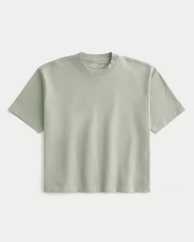 Boxy Heavyweight Crop Crew T-paita