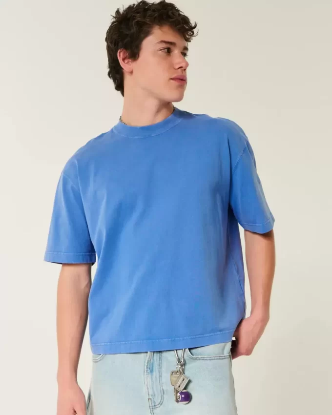 Boxy Heavyweight Crop Washed Crew T-paita Boxy Heavyweight Crop Washed Crew T-paita
