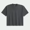 Boxy Heavyweight Crop Washed Crew T-paita Boxy Heavyweight Crop Washed Crew T-paita