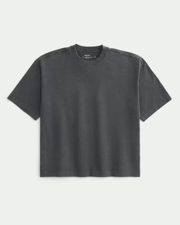 Boxy Heavyweight Crop Washed Crew T-paita Boxy Heavyweight Crop Washed Crew T-paita