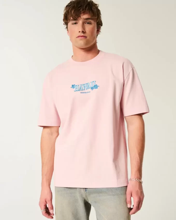 Boxy Heavyweight Hawaii Graphic T-paita Boxy Heavyweight Hawaii Graphic T-paita