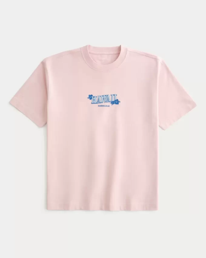 Boxy Heavyweight Hawaii Graphic T-paita Boxy Heavyweight Hawaii Graphic T-paita