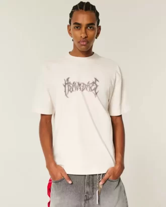 Boxy Heavyweight Heavy Daze Graphic T-paita