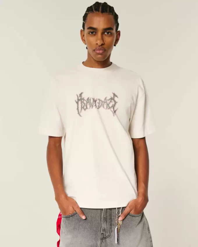 Boxy Heavyweight Heavy Daze Graphic T-paita