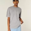 Boxy Heavyweight Logo Crew T-paita