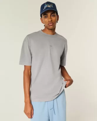 Boxy Heavyweight Logo Crew T-paita