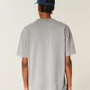Boxy Heavyweight Logo Crew T-paita