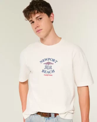 Boxy Heavyweight Newport Beach Graphic T-paita