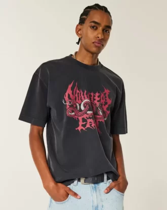 Boxy Heavyweight Nowhere Fast Graphic T-paita