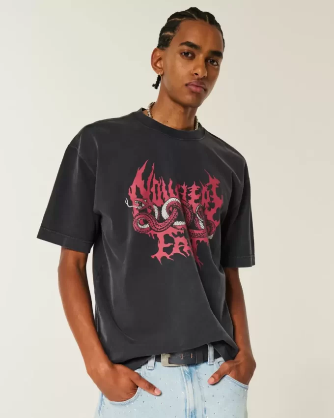 Boxy Heavyweight Nowhere Fast Graphic T-paita