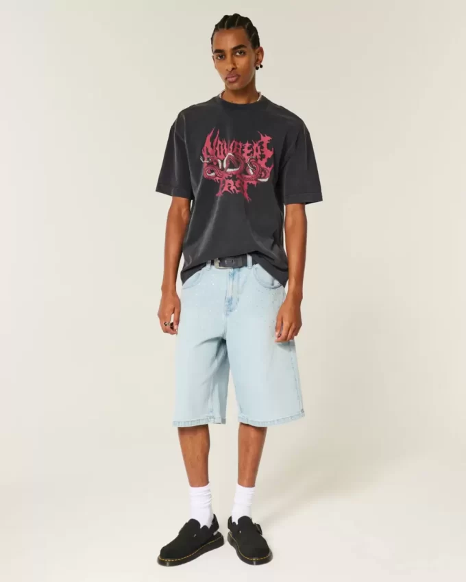 Boxy Heavyweight Nowhere Fast Graphic T-paita