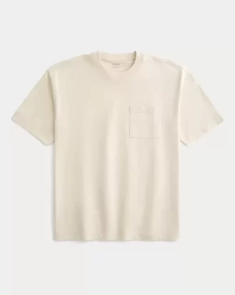 Boxy Heavyweight Pocket Crew T-paita