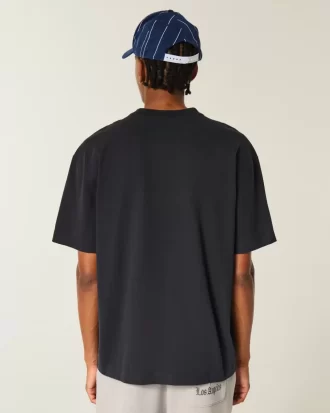 Boxy Heavyweight Star Ebellished Crew T-paita
