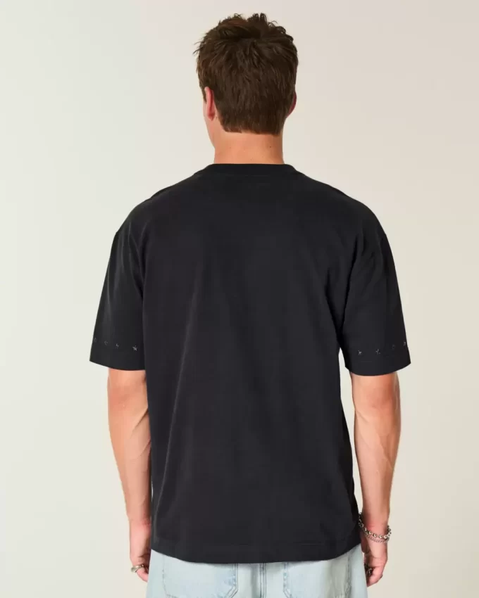 Boxy Heavyweight Star Ebellished Crew T-paita Boxy Heavyweight Star Ebellished Crew T-paita