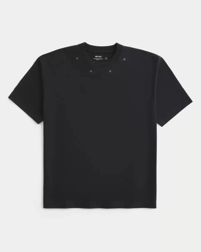 Boxy Heavyweight Star Ebellished Crew T-paita Boxy Heavyweight Star Ebellished Crew T-paita