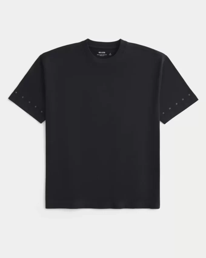 Boxy Heavyweight Star Ebellished Crew T-paita Boxy Heavyweight Star Ebellished Crew T-paita