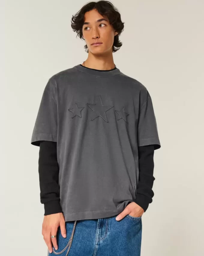Boxy Heavyweight Star Graphic T-paita Boxy Heavyweight Star Graphic T-paita
