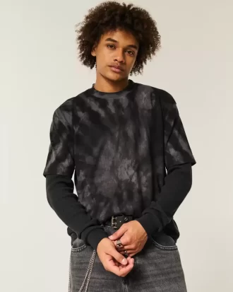 Boxy Heavyweight Tie-Dye Cotton Crew T-paita