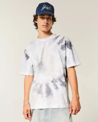 Boxy Heavyweight Tie-Dye Cotton Crew T-paita